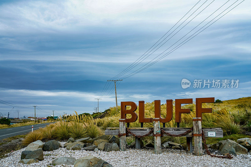 Bluff town Sign，新西兰最南端的城镇